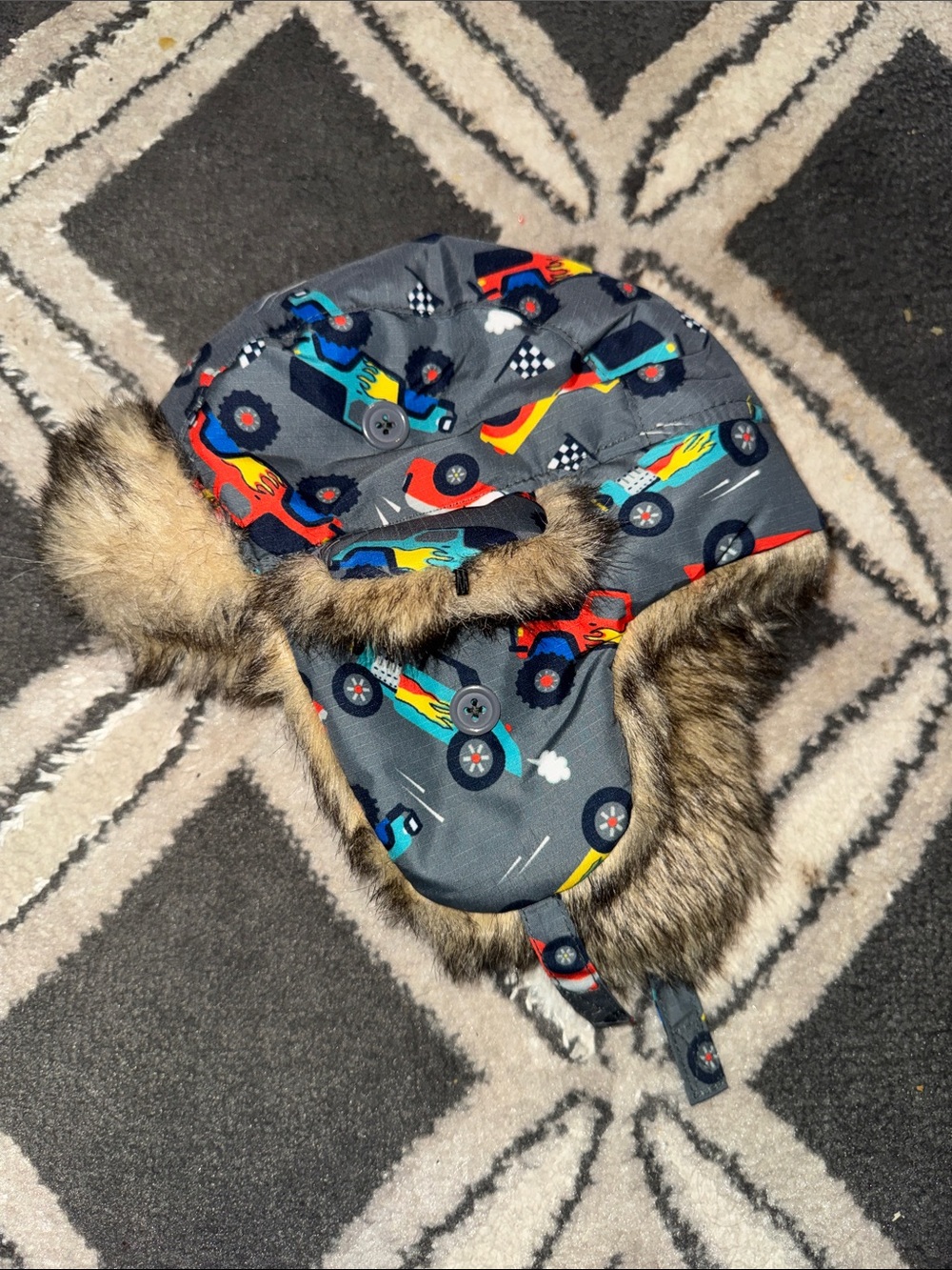 The Children's Place Gray Faux Fur-Lined Trapper Hat